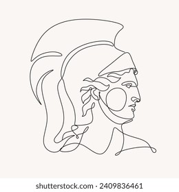 One line drawing skech. Apollo sculpture.Modern single line art, aesthetic contour. Perfect for home decor such as posters, wall art, tote bag, t-shirt print, sticker