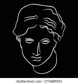 One line drawing sketch. Sculpture vector illustration.Modern single line art, aesthetic contour. Perfect for home decor such as posters, wall art, tote bag, t-shirt print, sticker, post card.