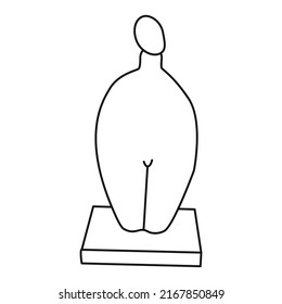 One line drawing sketch sculpture. Modern single line art, aesthetic contour. Perfect for home decor such as posters, wall art, tote bag, t-shirt print, sticker.