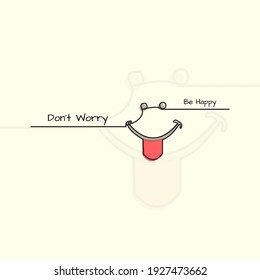 one line drawing. smile design vector illustration