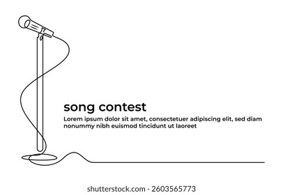 one line drawing Song Contest Europe