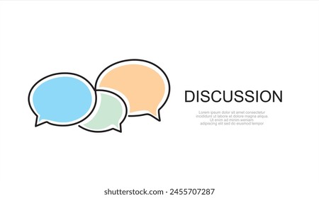 One line drawing Speech bubble vector. Communication chat messenger single line vector linear icon. Dialog cloud, chat bubble template outline line design.Vector illustration.