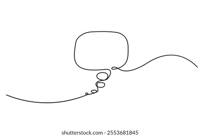 One line drawing Speech bubble vector. Communication chat messenger single line vector, Continuous one line drawing of speech bubble, One continuous line illustration of speech bubble or chat icons.