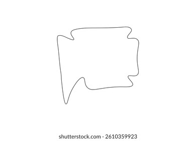 One line drawing of speech bubble, Black and white vector minimalistic linear shape made of continuous line art


