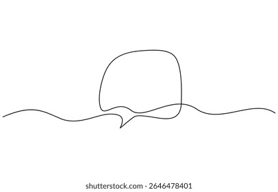 One line drawing Speech bubble vector. Communication chat messenger single line, Continuous one single line drawing of speech bubble icon. Talk text box, feedback message box and comment vector.