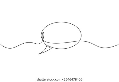 One line drawing Speech bubble vector. Communication chat messenger single line, Continuous one single line drawing of speech bubble icon. Talk text box, feedback message box and comment vector.