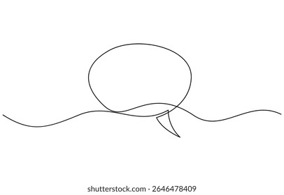 One line drawing Speech bubble vector. Communication chat messenger single line, Continuous one single line drawing of speech bubble icon. Talk text box, feedback message box and comment vector.