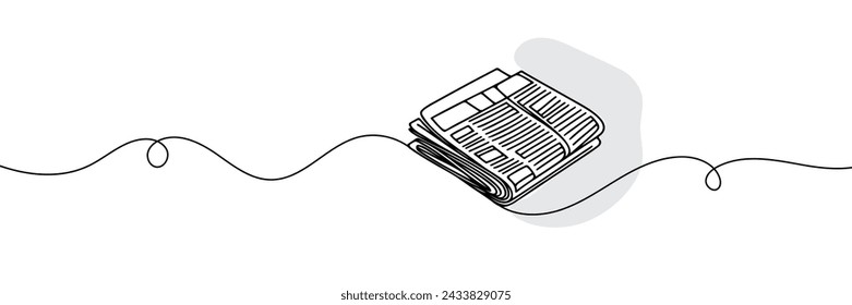 One line drawing of a stack of news newspapers. Vector illustration.