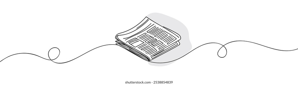 Um desenho de linha de uma pilha de jornais de notícias. Ilustração vetorial