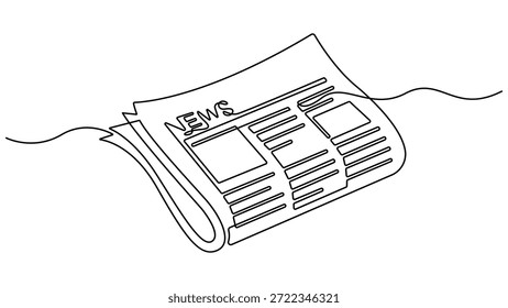 Eine Zeile Zeichnung eines Stapels von Zeitungen. Kontinuierliche einzeilige Zeichnung Stapel von Zeitungen. Einzeilige Zeichnung Illustration von Zeitungen News. Der Vektor des bahnbrechenden Nachrichtenkonzepts. Bearbeitbarer Strich