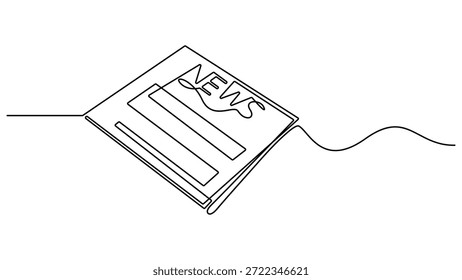 Dibujo de una línea de una pila de periódicos. Dibujo continuo de una línea Pila de periódicos. Ilustración de dibujo de una sola línea de diarios de Noticias. Vector de concepto de noticias de última hora. Trazo editable
