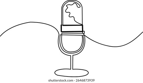 One Line Drawing Studio Microphone