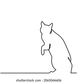 Un estilo de dibujo de un gato tendido en el suelo. Hay un espacio de copia para tu texto. imagen aislada