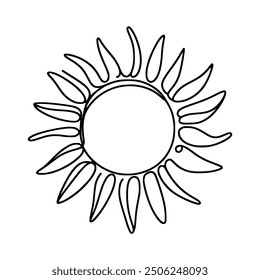 one line drawing sun nature vector illustration template design