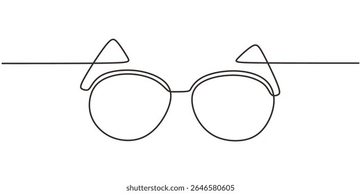 Um desenho de óculos de sol. Um ícone minimalista de estilo e verão, ótimo para blogs de moda e marcas de agência de viagens.