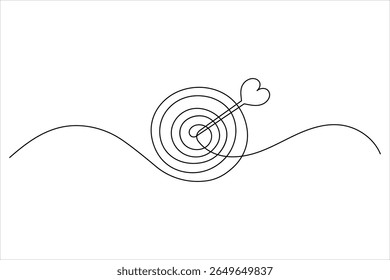 Ícone de destino de desenho de uma linha delinear conceito minimalista para foco de marketing ou vetor de tema de conquista
