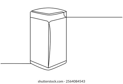 one line drawing trash bin clean environment vector, One continuous line drawing of garbage container. Plastic recycle waste dustbin in simple linear style