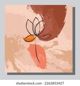 Un vector de dibujo de línea. Afiche botánico. Moderno Arte De Una Línea, Contexto Estético. Perfecto para decoración en casa, afiches de arte en la pared o estuche móvil para camisetas. Plano de línea continuo.EPS 10