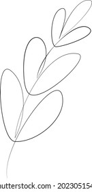 One line drawing vector leaves. Contemporary one-line art, aesthetic outline. Perfect for home decor, posters, wall art, bag or t-shirt print, sticker, mobile phone case, tattoo
