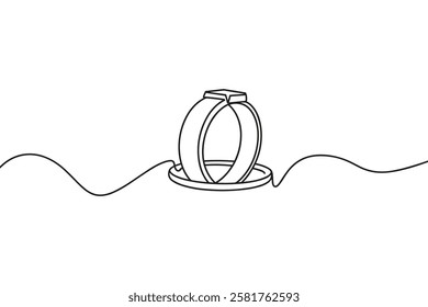 One Line Drawing of Wedding Rings