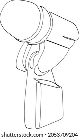 one line drawing wired microphone vector illustration minimalist design