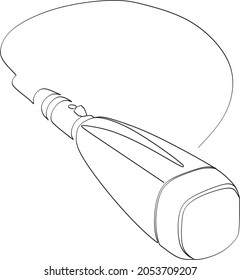 one line drawing wired microphone vector illustration minimalist design
