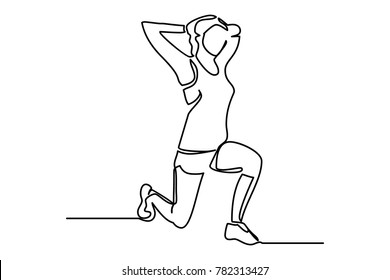 one line drawing of woman doing yoga