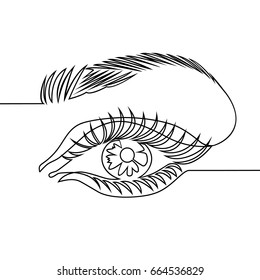 One Line Drawing Of Woman Eye