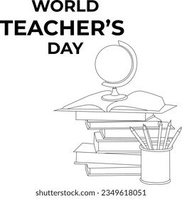 one line drawing world teacher's day