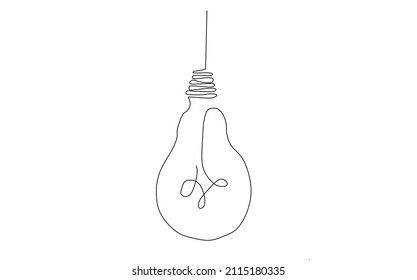 Eine Linie zieht Licht an. Moderne minimalistische Kunst, ästhetische Konturen. Abstraktes Lampenporträt im minimalistischen Stil. kontinuierliche Vektorgrafik