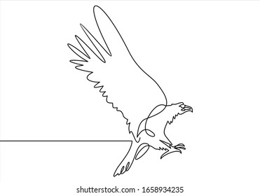 One line eagle design silhouette.Hand drawn minimalism style vector illustration