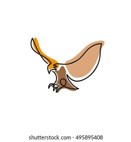 One line eagle design silhouette.Hand drawn minimalism style vector illustration