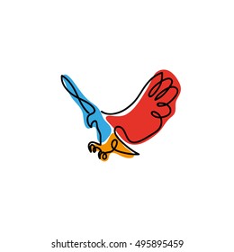 One line eagle design silhouette.Hand drawn minimalism style vector illustration