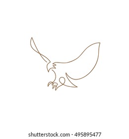 One line eagle design silhouette.Hand drawn minimalism style vector illustration