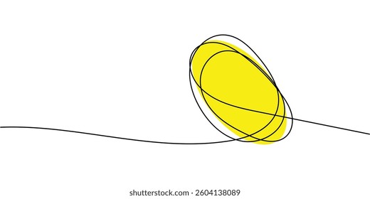 One line easter eggs drawing. Abstract decorative horizontal divider with easter color eggs. Beautiful hand drawn easter eggs. Happy easter text. Border design element in eps 10.