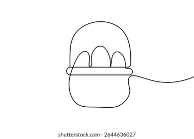 One line egg drawing minimalist style clean vector outline design