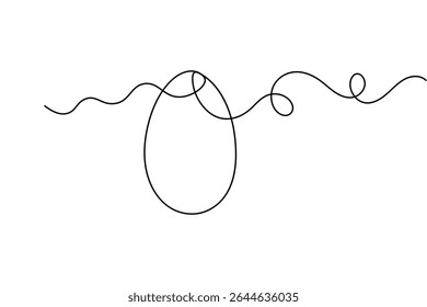 Um desenho de ovo de linha estilo minimalista limpo vetor esboço design