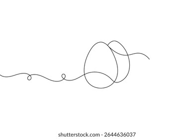 Una línea de dibujo de huevo estilo minimalista diseño de contorno de Vector limpio