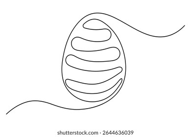 One line egg drawing minimalist style clean vector outline design