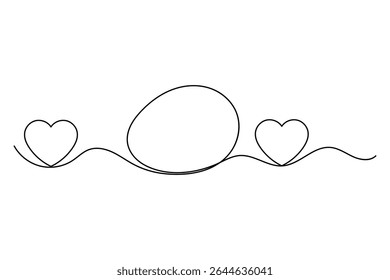 One line egg drawing minimalist style clean vector outline design