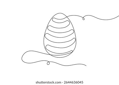 Um desenho de ovo de linha estilo minimalista limpo vetor esboço design