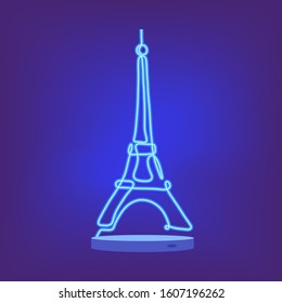 One line Eiffel Tower design silhouette. Hand drawn minimalism style vector illustration.