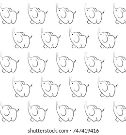 One line elephant design