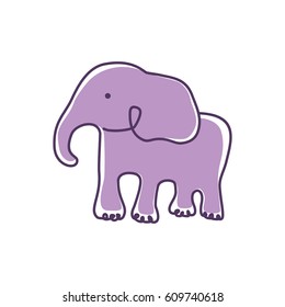 One line elephant design. Hand drawn minimalism style vector illustration