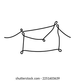 One line envelope.  Vector illustration of an isolated letter, mail.  For use as a pattern