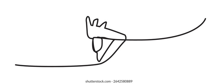 One line eye. continuous line vision, abstract view, single linear icon of look, human eyeball drawing, ophthalmologist creative sketch