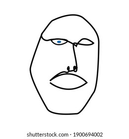 one line face drawing abstract vector illustration