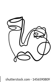One line face drawing. Modern art. 