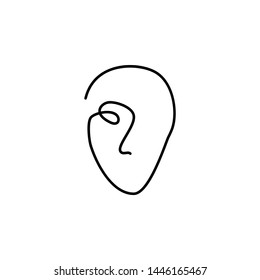 one line, face, woman icon. Element of woman in thin one line icon
