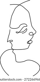 One line faces, couple man and woman. Valentine's day chocolate day logo icon style and Romance